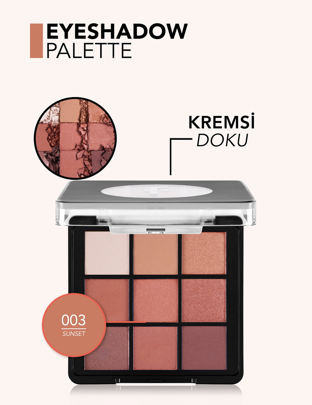 Flormar 9-Color Eyeshadow Palette Matte & Shimmer 9g
