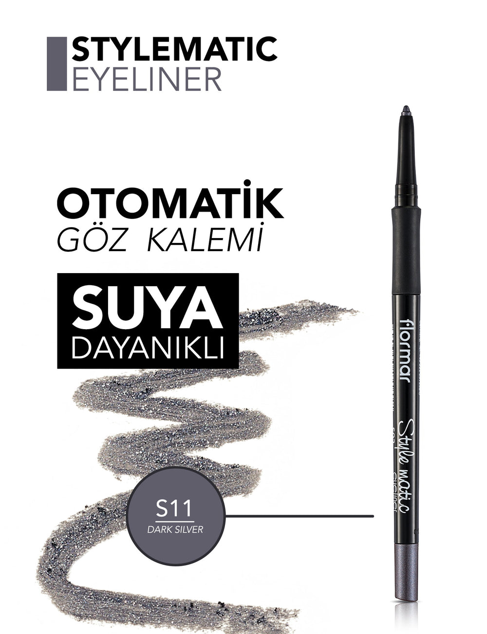 Flormar Stylematic Waterproof Eyeliner with Radiant Finish