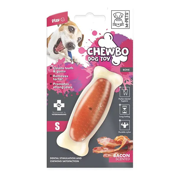 M-Pets Chewbo Bone Dental Bacon Flavored Dog Toy Small
