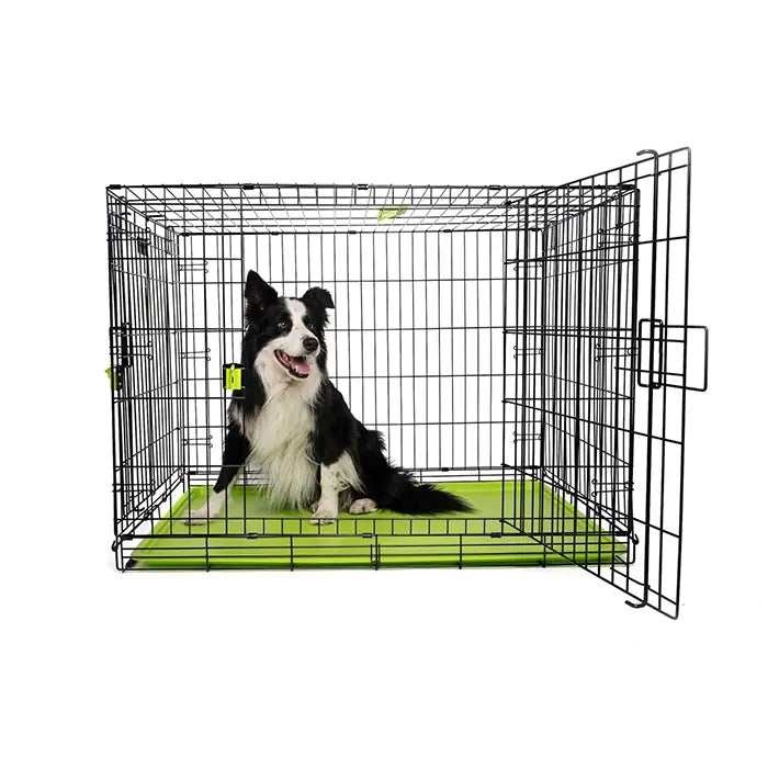 M-Pets Voyager Double Door Large Dog Crate Green 91x58x63cm