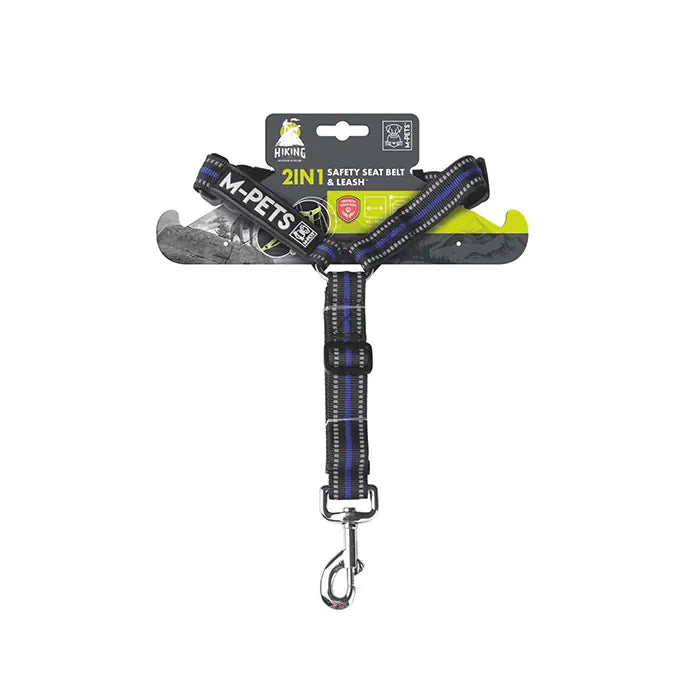 M-Pets Hiking 2-in-1 Dog Leash and Seat Belt Set