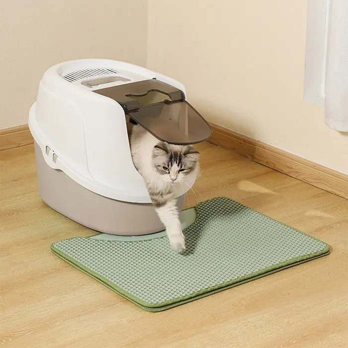 M-Pets Eco Tima Large Hooded Cat Litter Box Ocean Blue
