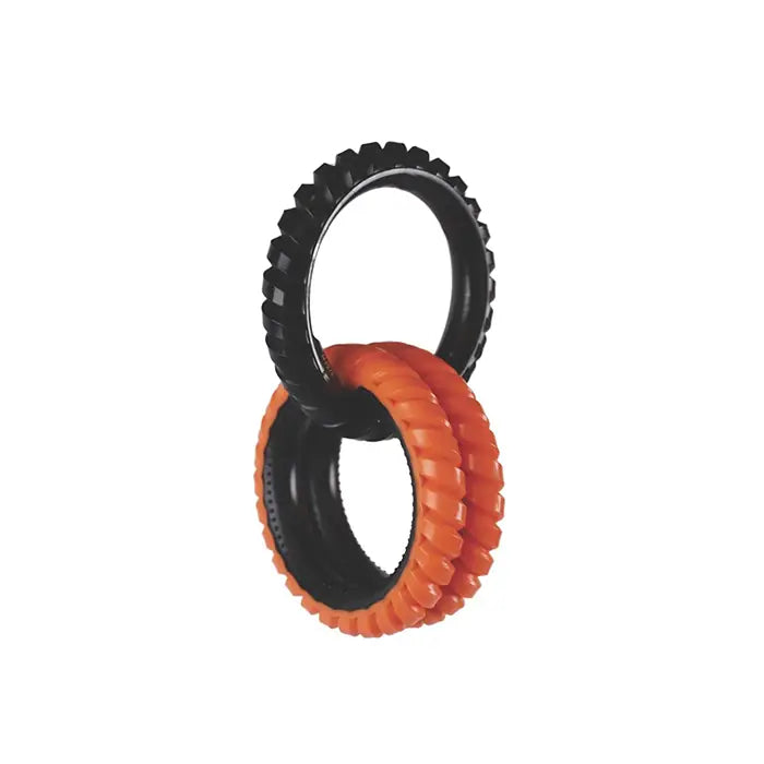 M-Pets Ring King Triple Dog Toy Durable Chew & Tug Ring Orange