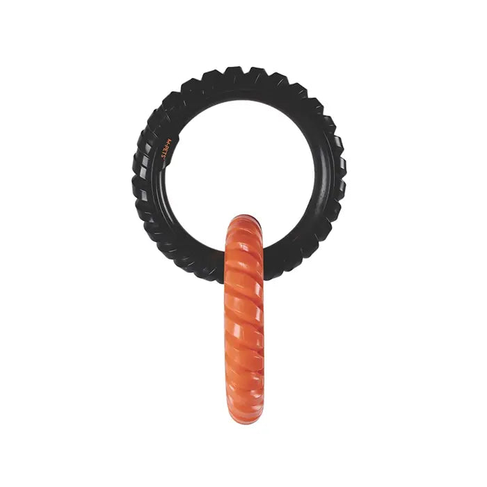 M-Pets Ring King Double Dog Toy Durable Tug & Toss Ring Orange