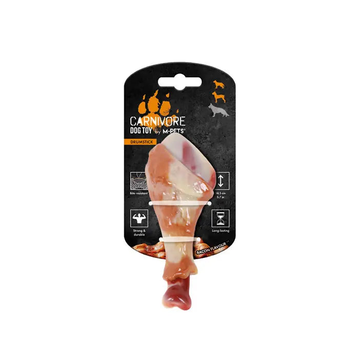M-Pets Carnivore Bacon Scented Drumstick Dog Toy