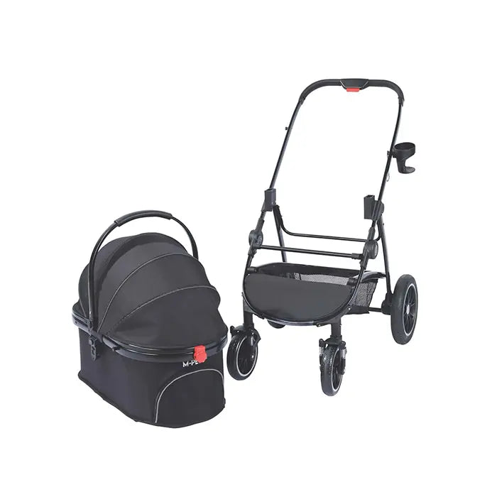 M-Pets Conquest Pet Stroller Foldable Travel Carrier for Dogs