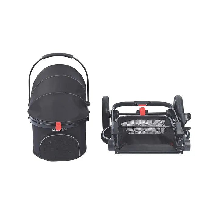 M-Pets Conquest Pet Stroller Foldable Travel Carrier for Dogs