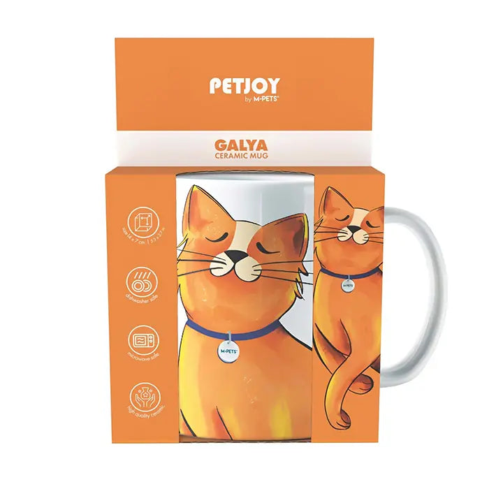 M-Pets Petjoy Galya Mug with Dog Illustration Orange 350ml