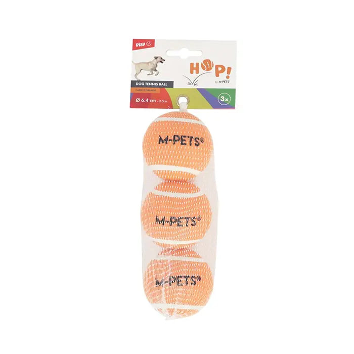 M-Pets Hop Tennis Ball Set Durable Fetch Toys 3-Pack 6.4cm
