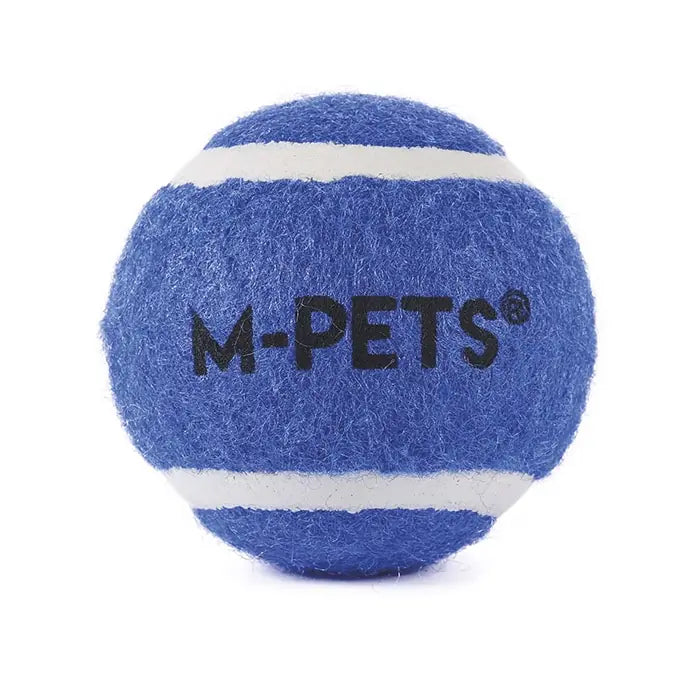 M-Pets Hop Tennis Ball Set Blue Durable Pet Toy 6.4cm 3-Pack