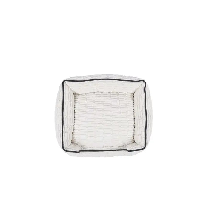 M-Pets Warm Hug Velvet Cat & Dog Bed White Medium