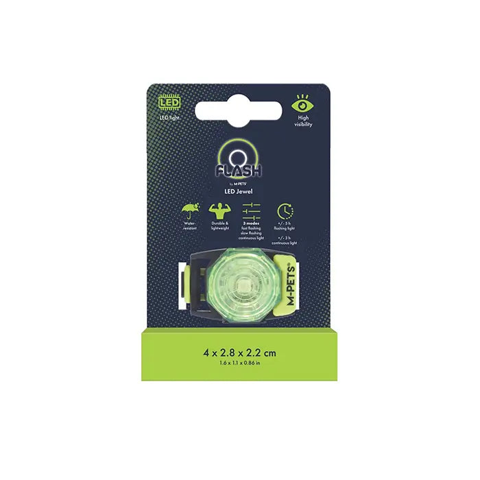 M-Pets Flash LED Jewel Pet Safety Light for Night Visibility