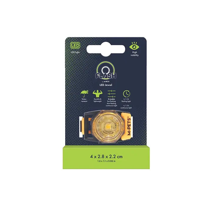 M-Pets Flash LED Jewel Pet Safety Light for Night Visibility