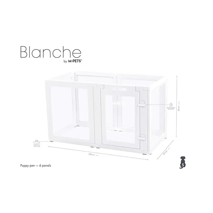 M-Pets Blanche 6-Panel Small Pet Playpen in White