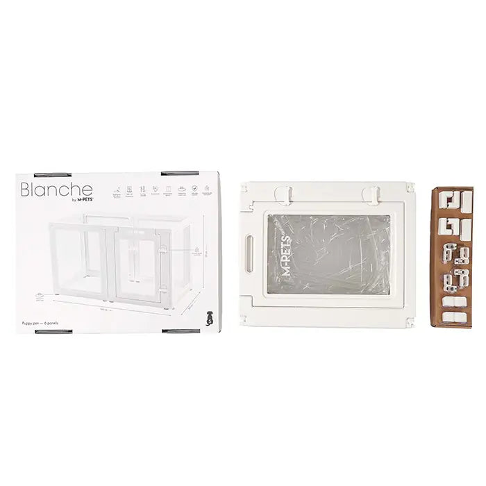 M-Pets Blanche 6-Panel Small Pet Playpen in White