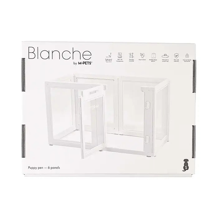 M-Pets Blanche 6-Panel Small Pet Playpen in White