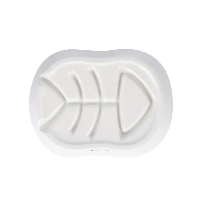 M-Pets Serene Fish Ceramic Slow Feeder Bowl for Better Digestion 240 ml