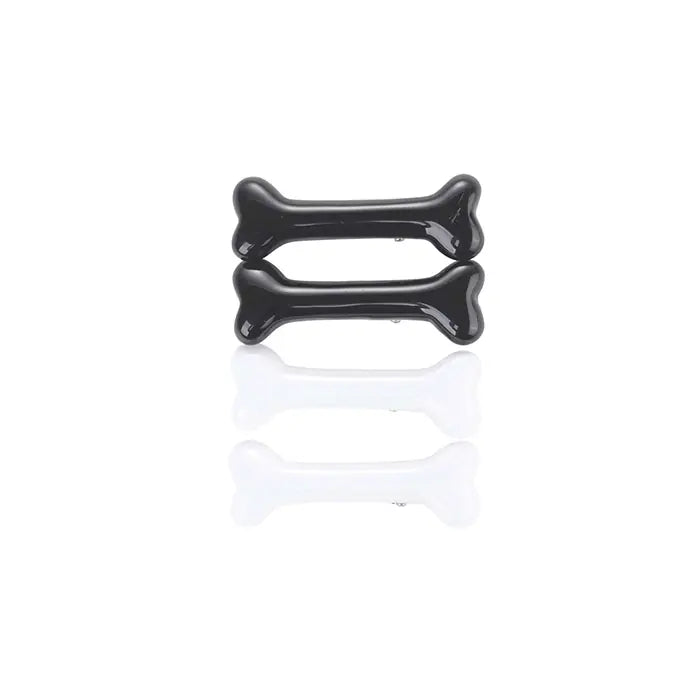 M-Pets Glam Bone Shaped Dog Hair Clip Black & White 1pc