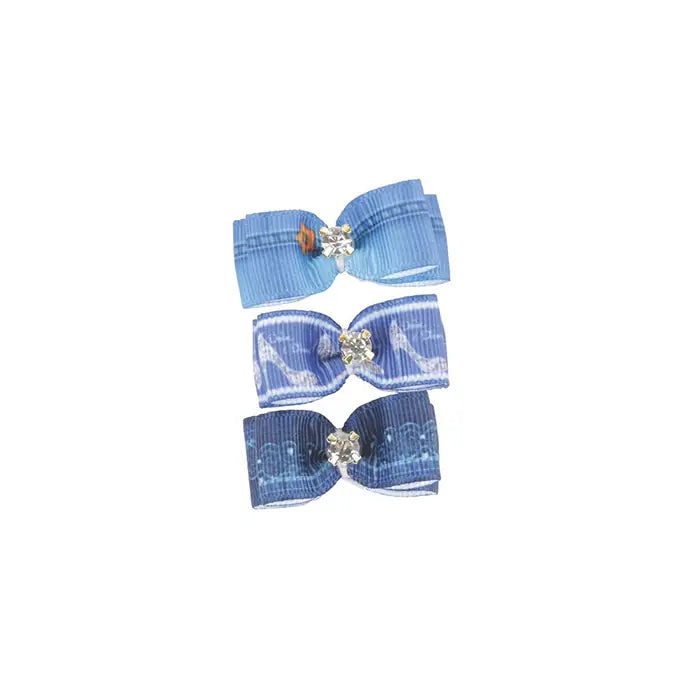 M-Pets Glam Bow Dog Hair Clip in Blue 1 pc