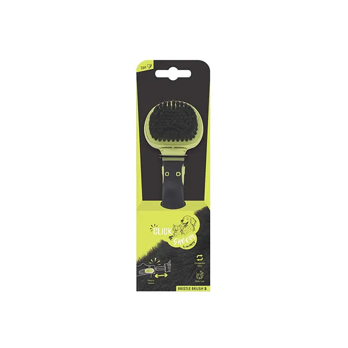 M-Pets Click and Groom Bristle Brush for Cats and Dogs Small