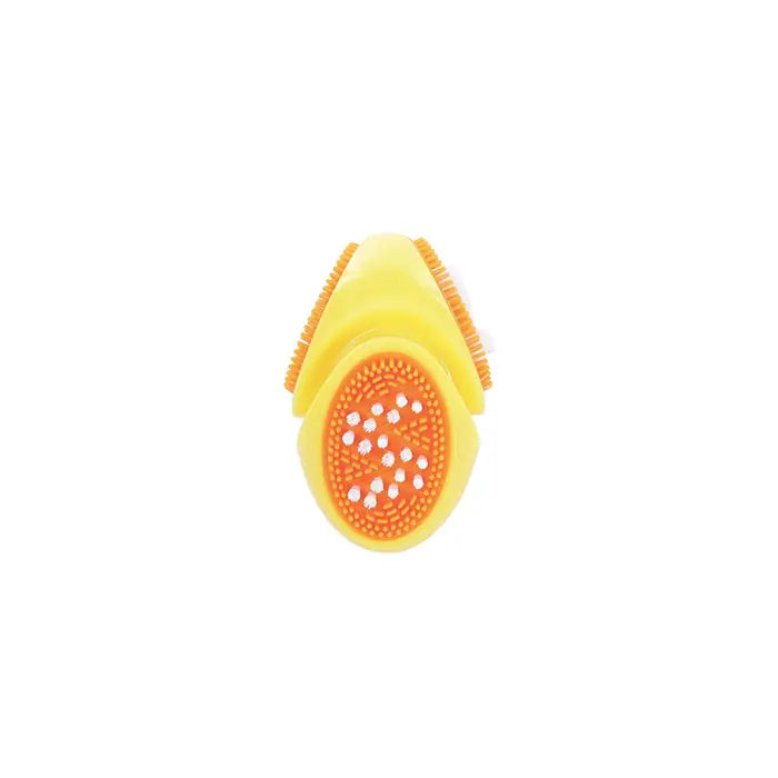 M-Pets Dental Squeaky Ruby Ball Dog Toy with Toothbrush Bristles