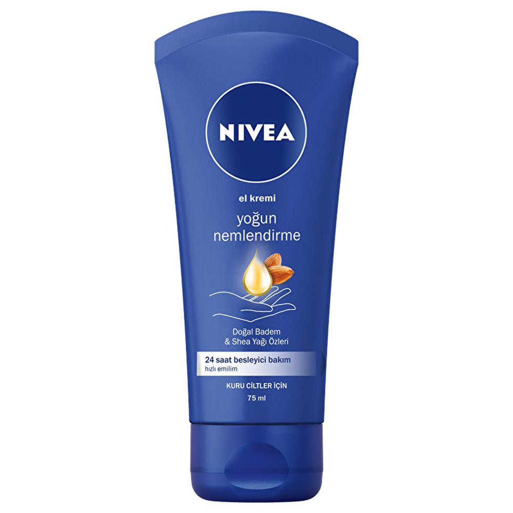NIVEA Moisturizing Hand Cream with Natural Almond Oil and Shea Butter - Long-lasting Hydration for Dry Hands - Hand Cream