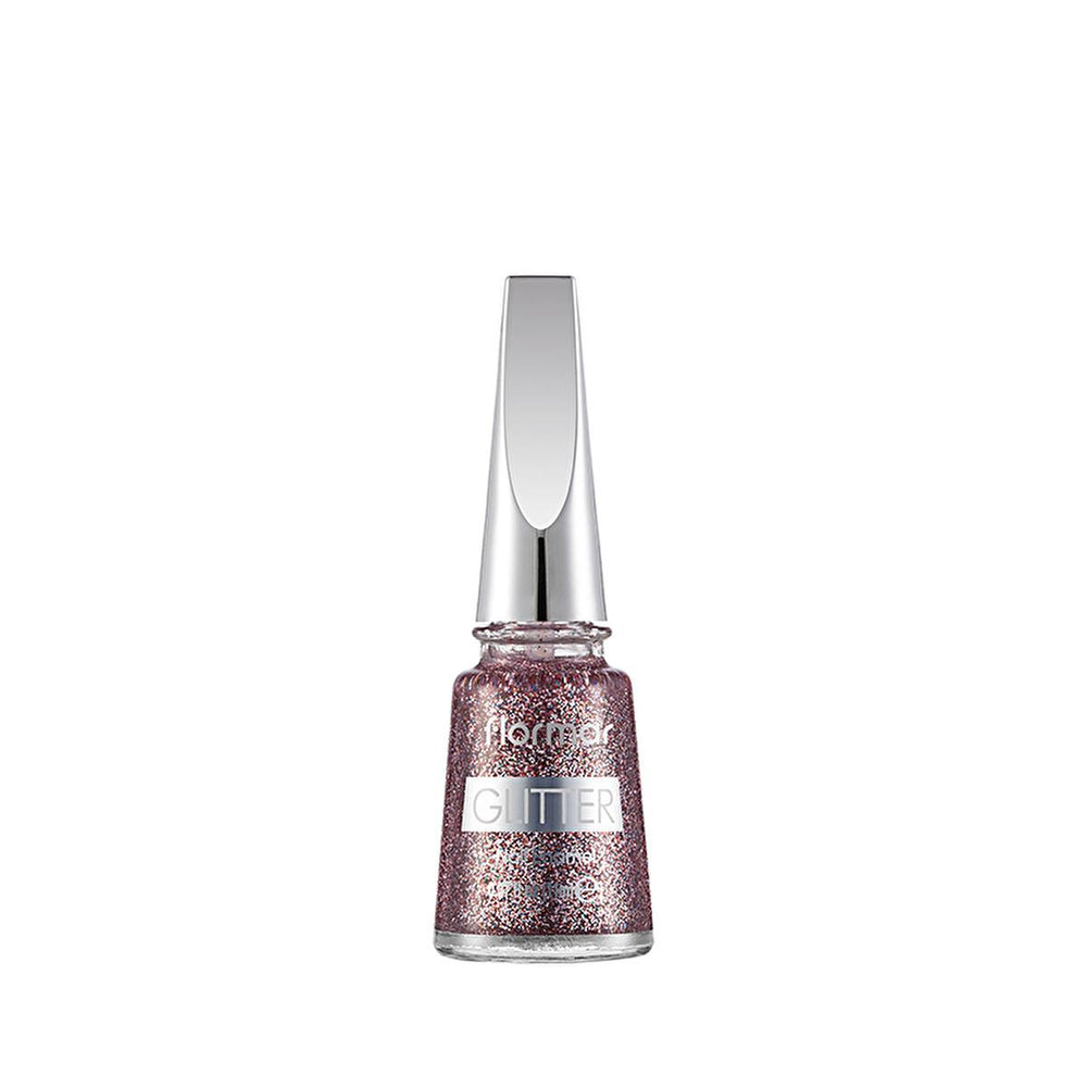 Flormar Glitter Yarı Saydam Simli Oje GL39 Red In Silver - Long Lasting Semi-Transparent Nail Polish - view 3