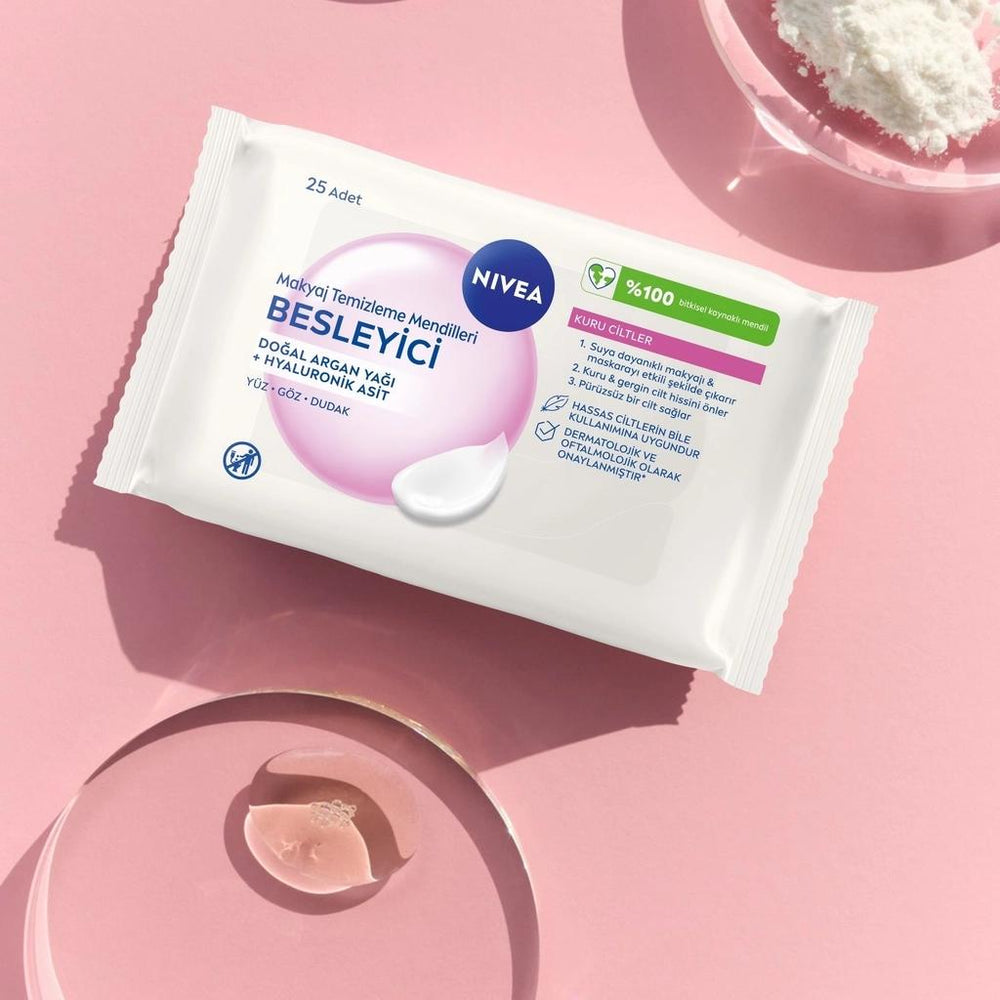Nivea Nourishing Makeup Remover Wipes for Dry Skin - 25 Count