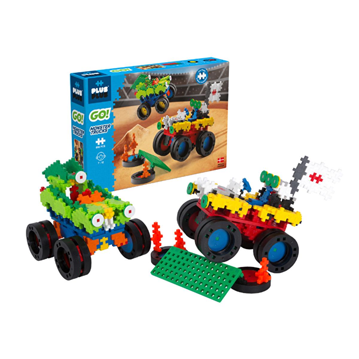 Plus Plus Go Monster Trucks 600 Piece Construction Toy Set - Enhances Creativity & Fine Motor Skills for Kids Plus Plus Go Monster Trucks 600 Piece Toy Set - Kids Building Blocks construction toy, building set for kids, monster truck toy, educational toy, creative play set, 600-piece puzzle set, Plus Plus, building blocks, kids toys, educational toys, monster trucks, creativity toys