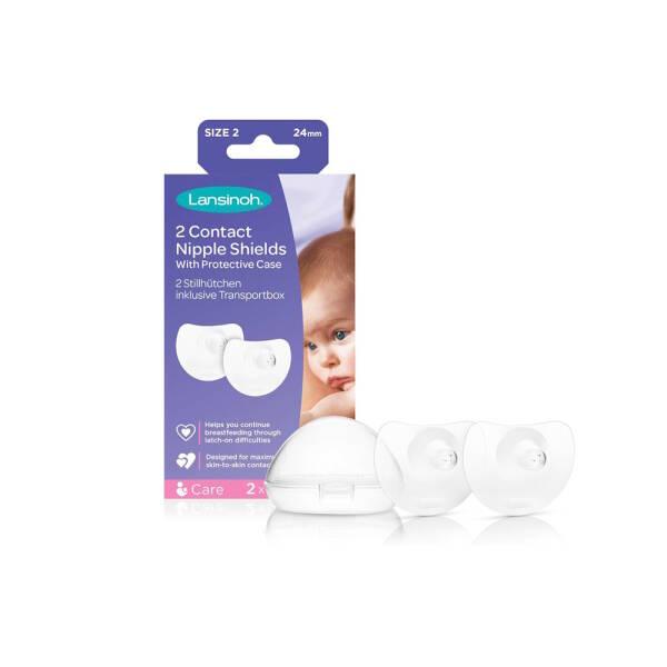 Lansinoh Nipple Shield, 24mm - Breastfeeding Aid for New Mothers, 2 Pieces with Storage Case - image 4