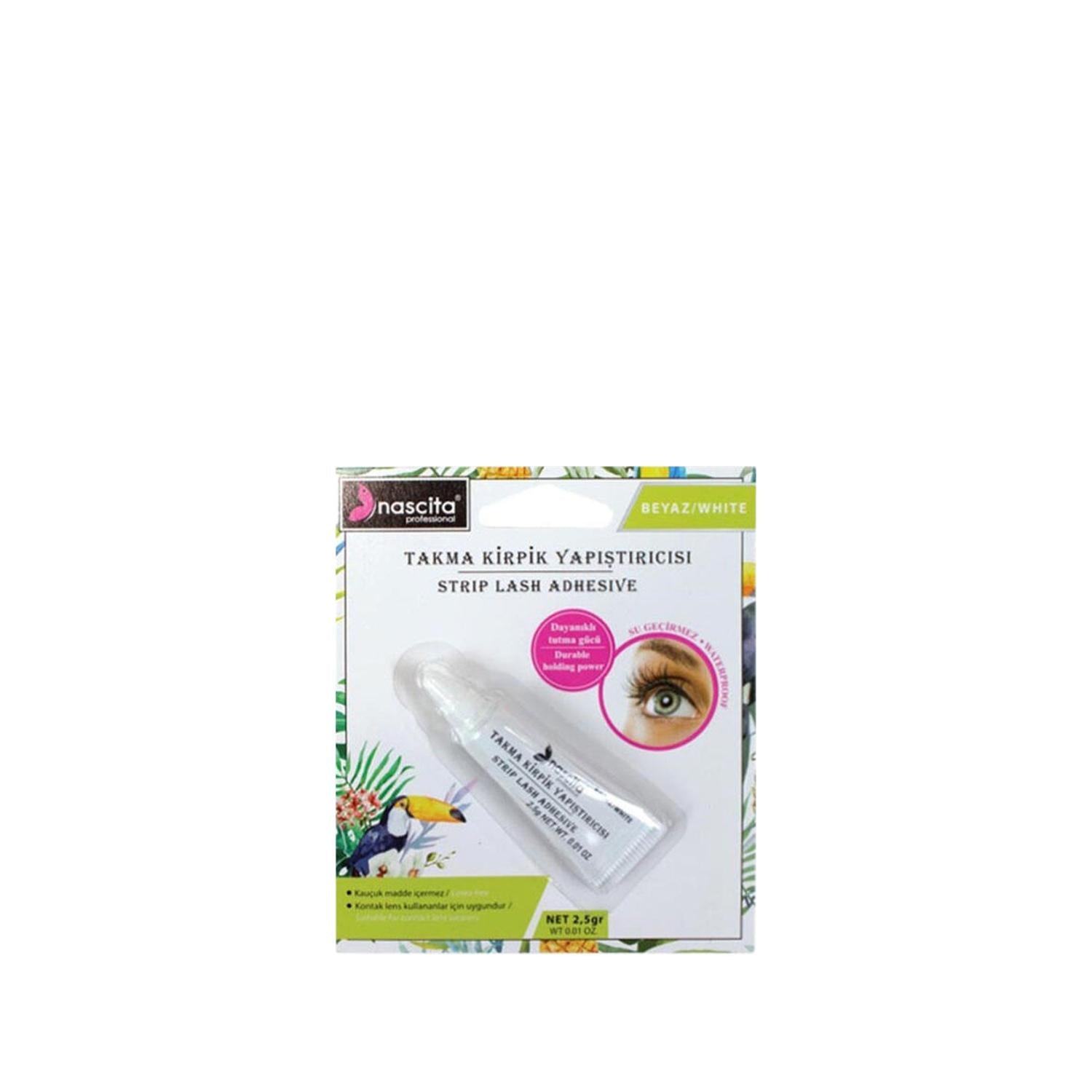 Nascita False Eyelash Adhesive White 2.5g - Reliable & Long-Lasting Eyelash Glue for Beauty Enhancements Nascita False Eyelash Adhesive - White, 2.5g false eyelash adhesive, eyelash glue, Nascita eyelash adhesive, cosmetic adhesive, beauty products, makeup, eyelash extensions, beauty enhancements, cosmetic products, white adhesive, long-lasting bond, safe for eyes, beauty enthusiasts, professional makeup, special occasion makeup
