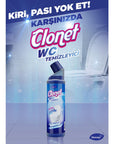Diversey Clonet Toilet Cleaner - Effective & Powerful 25.36 fl oz Jel Toilet Bowl Cleaner with Hydrochloric Acid Diversey Clonet Toilet Cleaner - Powerful & Effective Toilet Cleaner, Clonet Klozet Temizleyici, Effective toilet cleaning, Hydrochloric acid toilet cleaner, Jel toilet cleaner, Bathroom cleaning, Household cleaning, Commercial cleaning, Professional cleaning products, Powerful cleaning gel, Blue toilet cleaner, Ready-to-use cleaner, Lime scale remover, Stain remover, Bathroom hygiene, Cleaning p