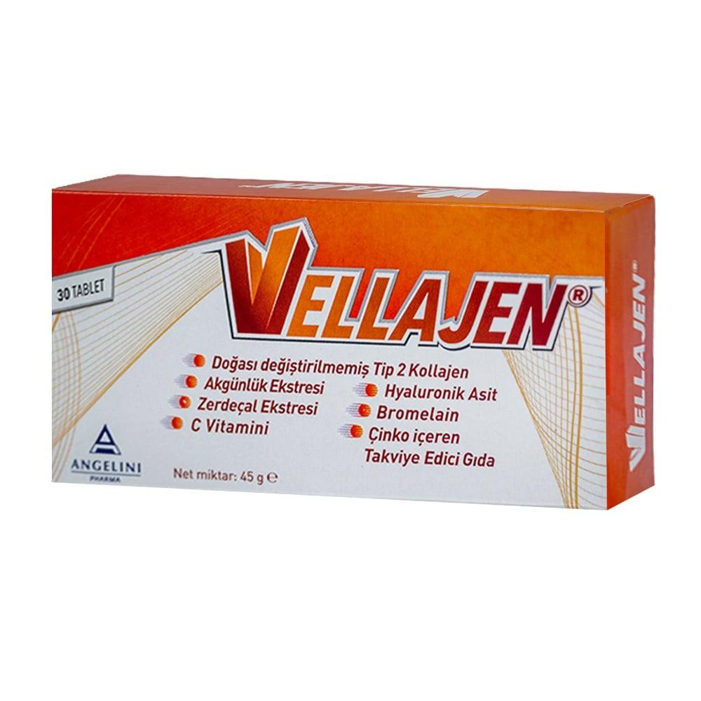 Vellajen Dietary Supplement for Joint Health Support - 30 Tablets with Collagen, Boswellia Serrata, Turmeric, Vitamin C, Bromelain, Zinc, and Hyaluronic Acid Vellajen Joint Health Supplement - 30 Tablets dietary supplement, joint health support, natural anti-inflammatory, collagen supplement, hyaluronic acid supplement, boswellia serrata extract, turmeric curcumin supplement, vitamin C supplement, zinc supplement, bromelain, Vellajen, joint comfort, joint lubrication, inflammation reduction, dietary support