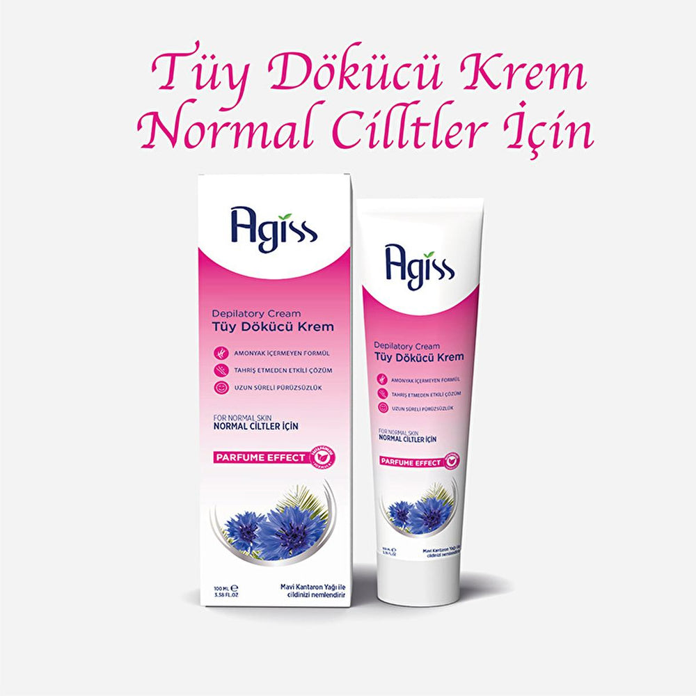 Agiss Hair Removal Cream for Normal Skin - 3.38 fl oz, Ammonia-Free, Moisturizing Formula - Hair Reducing Products