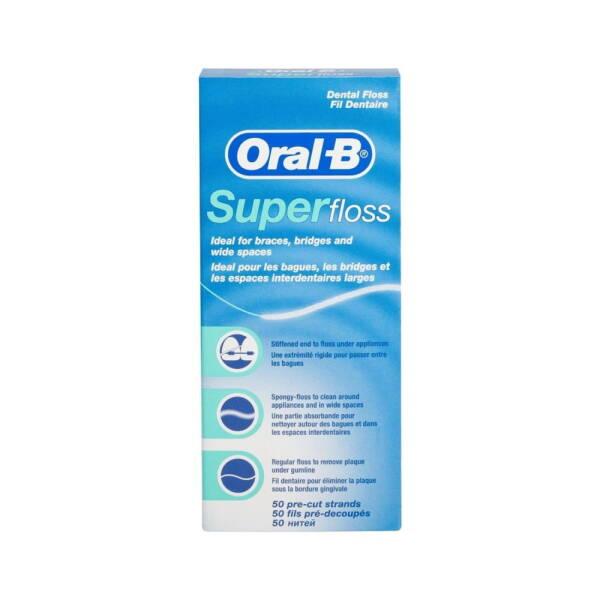 Oral-B Oral-B Super Floss Diş Ipi 50 Adet - Effective Interdental Cleaning for Braces and Bridges - Toothpaste