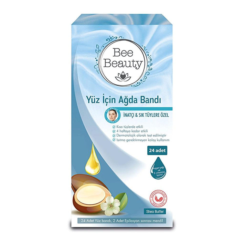 Bee Beauty Face Wax Strips for Stubborn Hair 24-Pack