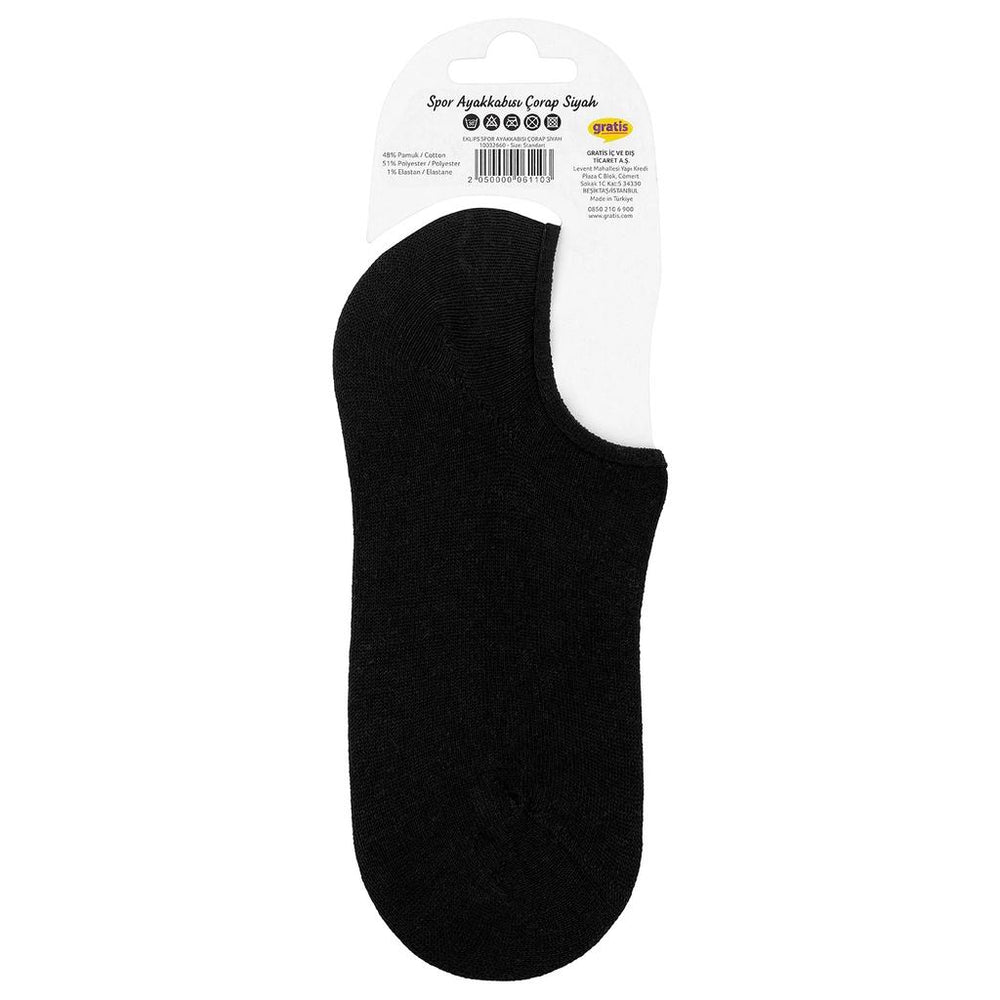 Eklips Black Athletic No-Show Socks - 1 Pair