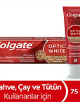 Colgate Optic White Whitening Toothpaste for Coffee & Tea Drinkers, Smokers - Gentle on Enamel, 2.54 fl oz Colgate Optic White Whitening Toothpaste - Gentle & Effective whitening toothpaste, toothpaste for coffee drinkers, toothpaste for smokers, gentle toothpaste, daily toothpaste, oral care, Colgate, smile whitening, coffee stain remover, tea stain remover, tobacco stain remover, enamel protection, fresh breath, oral hygiene