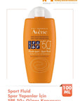 Avene Sport Fluid SPF 50+ Sunscreen for Active Individuals - Water-Resistant, Non-Greasy, UVA & UVB Protection - Sunscreen