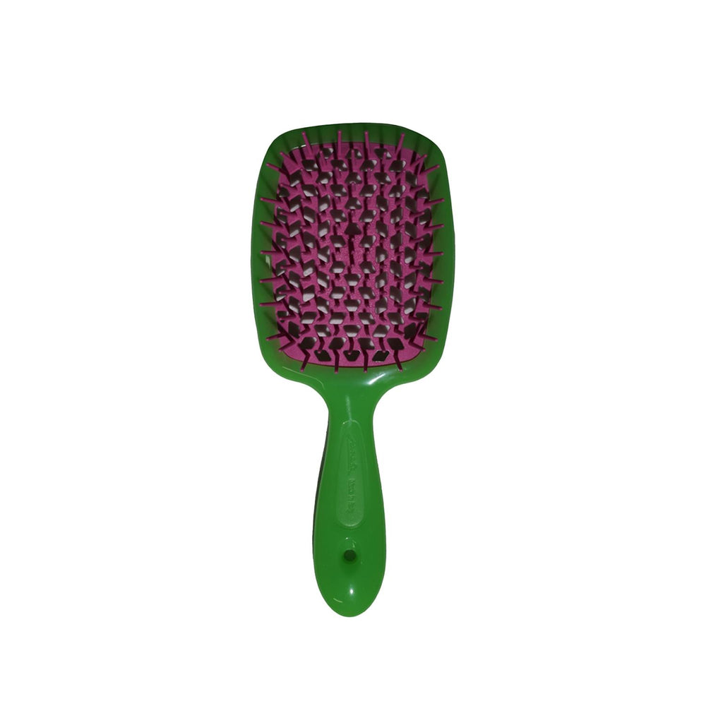 Janeke Superbrush Hair Brush for Detangling Green & Pink