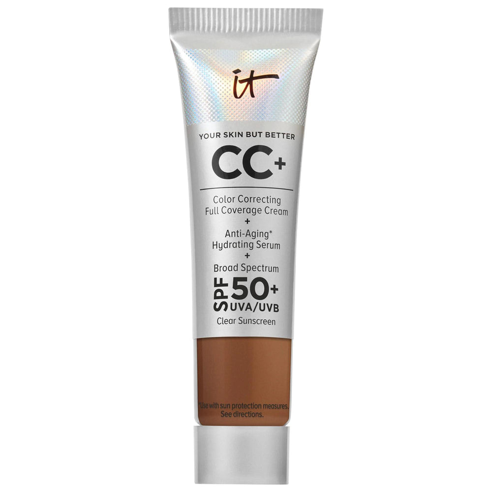 IT Cosmetics Mini CC+ Cream Full Coverage Color Correcting Foundation with SPF 50+ - Vegan, Cruelty-Free Beauty IT Cosmetics CC+ Cream - Full Coverage Color Correcting Foundation SPF 50+ Color Correcting Foundation, Full Coverage Foundation, SPF 50+ Sunscreen, Vegan Makeup, Cruelty-Free Beauty, Natural Finish, Hyaluronic Acid, Niacinamide, Vitamin E, Gluten-Free, Paraben-Free, Phthalate-Free, Sulfate-Free, Makeup for Daily Use, Skincare Benefits, Sun Protection, Multifunctional Foundation