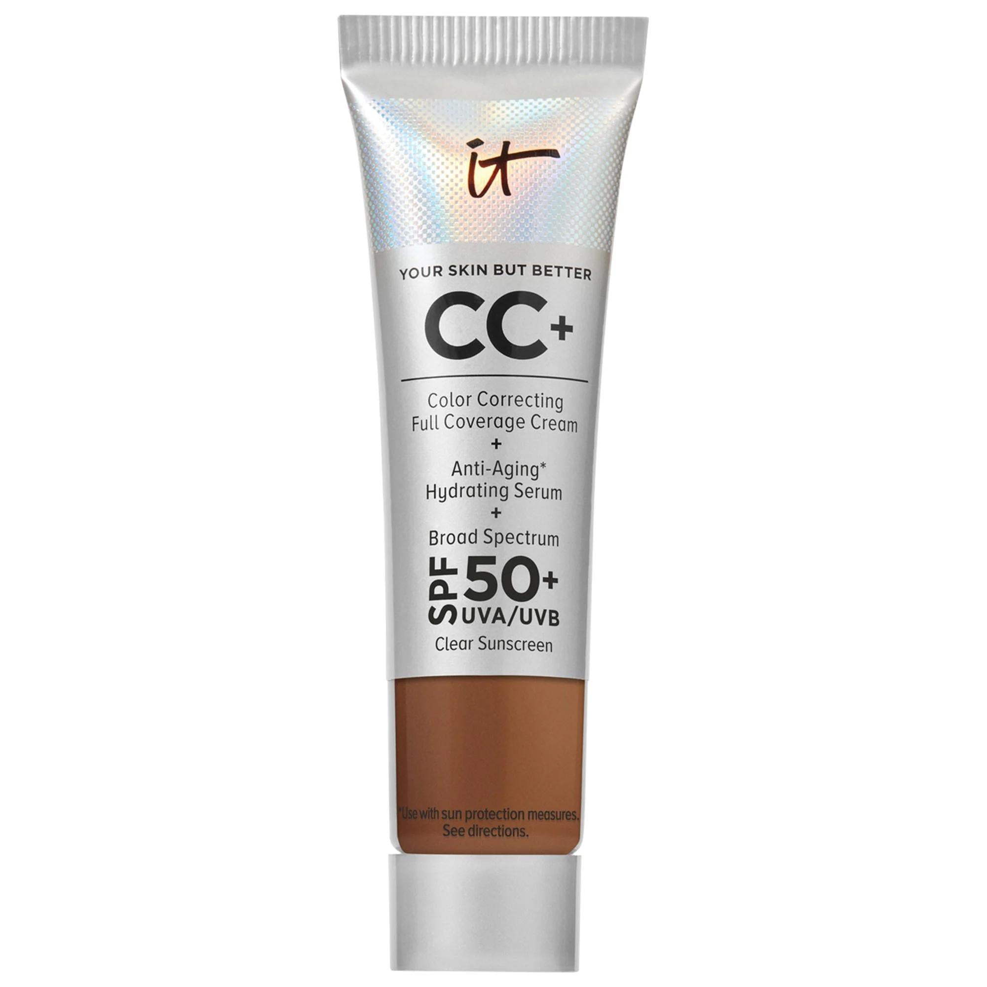 IT Cosmetics Mini CC+ Cream Full Coverage Color Correcting Foundation with SPF 50+ - Vegan, Cruelty-Free Beauty IT Cosmetics CC+ Cream - Full Coverage Color Correcting Foundation SPF 50+ Color Correcting Foundation, Full Coverage Foundation, SPF 50+ Sunscreen, Vegan Makeup, Cruelty-Free Beauty, Natural Finish, Hyaluronic Acid, Niacinamide, Vitamin E, Gluten-Free, Paraben-Free, Phthalate-Free, Sulfate-Free, Makeup for Daily Use, Skincare Benefits, Sun Protection, Multifunctional Foundation