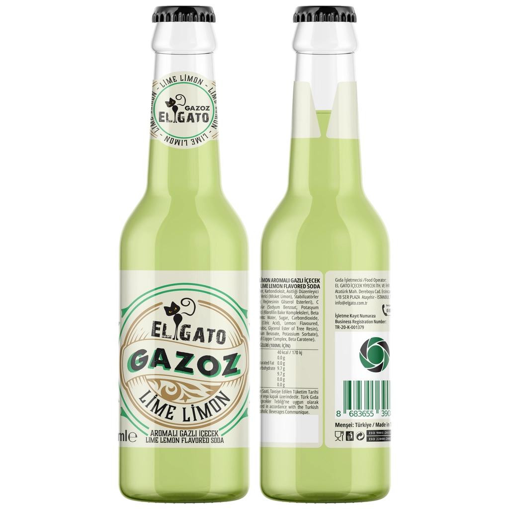 El Gato Lime &amp; Lemon Flavored Soda 250 ml