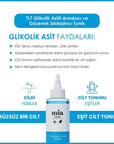 Mia Klinika 7% Glycolic Acid Toner: Pore Refining, Exfoliating & Skin Brightening - Achieve Radiant, Even Skin Tone Mia Klinika Glycolic Acid Toner: Exfoliate & Refine Pores Glycolic acid toner, Pore refining toner, Exfoliating toner, Skin brightening toner, Toner for acne prone skin, Glycolic acid facial treatment, Skin texture improving toner, Licorice root skincare, Niacinamide toner, Toner for even skin tone, exfoliate, refine pores, even skin tone, acne-prone skin, oily skin, skincare, Licorice Root Ex