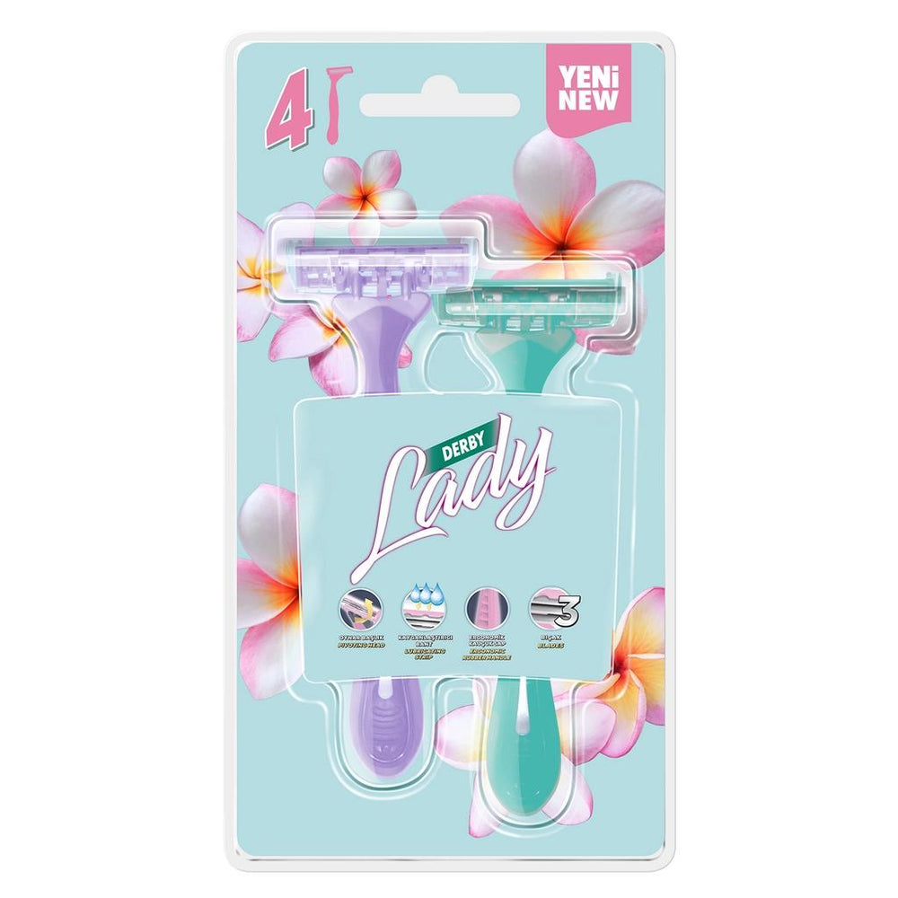 Derby Lady Platinum 3 Triple Blade Razors 4 Count
