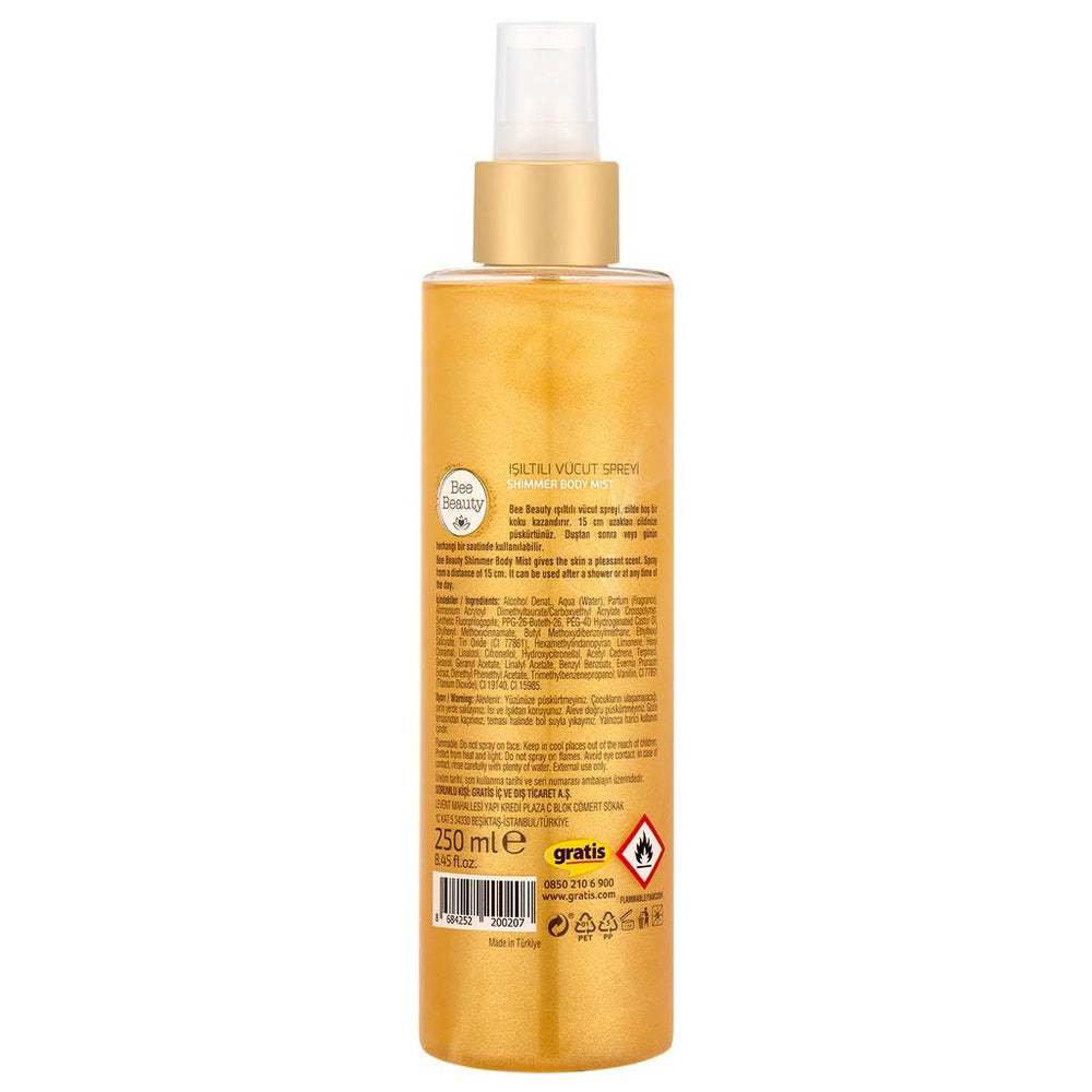 Bee Beauty Gold Shimmer Body Spray for Radiant Glow 250 ml