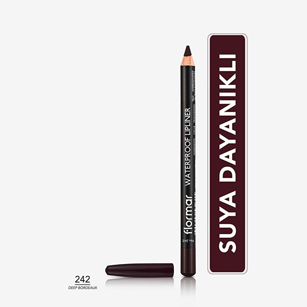 Flormar Mat Lip Liner - Waterproof & Highly Pigmented for Long-Lasting Lip Color - Deep Bordeaux - Lip Liner