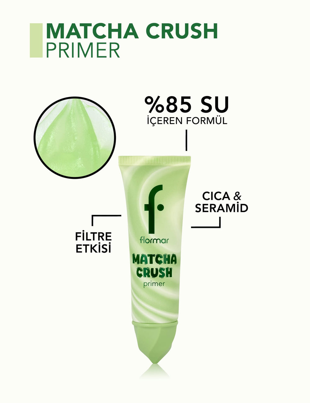 Flormar Matcha Frappuccino Pore-Minimizing Oil-Control Makeup Base 40 ml
