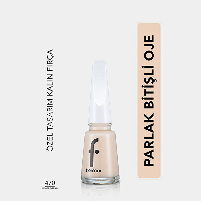 Flormar Nail Enamel White Dream 470 - Intense Pigmentation | Long-Lasting - view 2