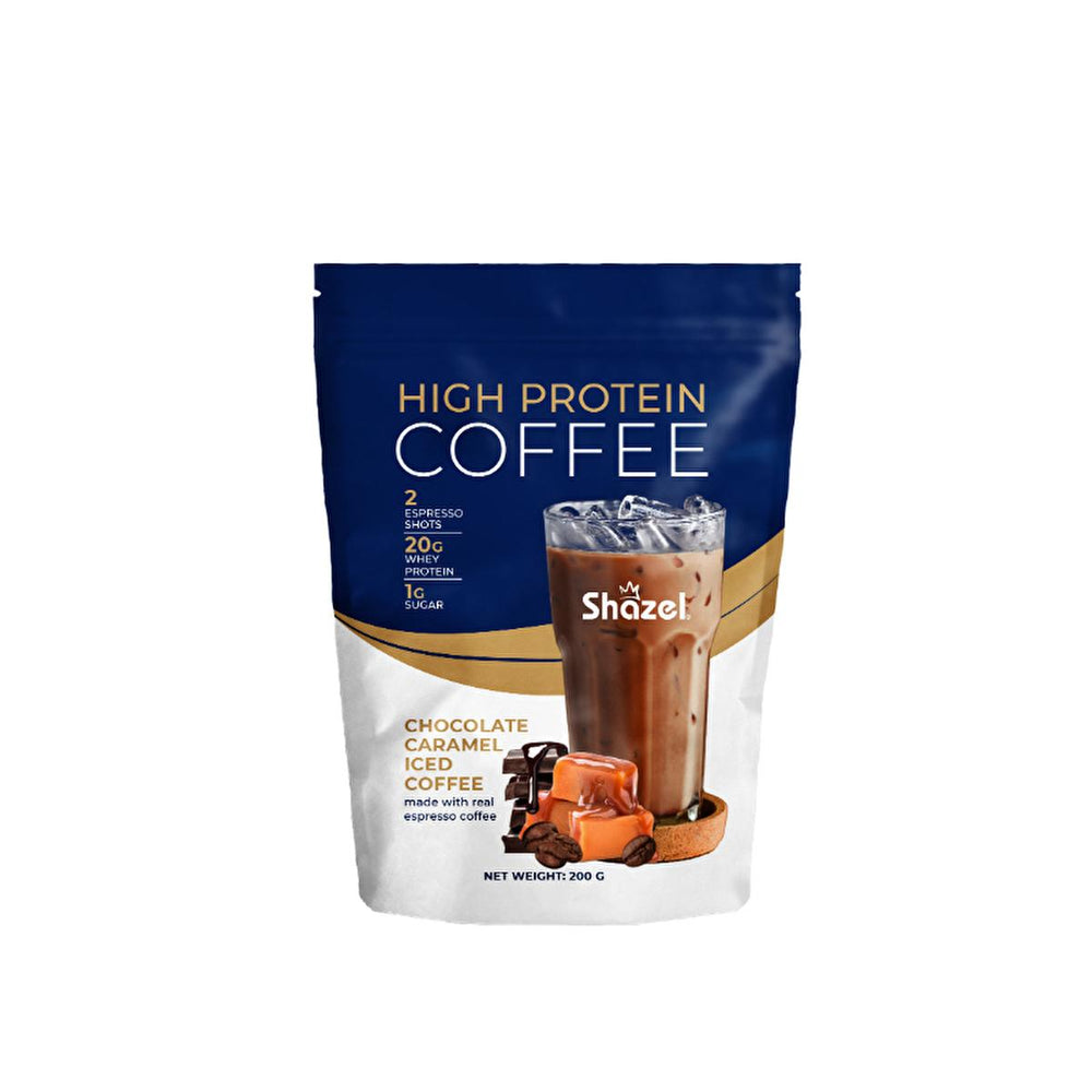 Shazel High Protein Cold Coffee Chocolate & Caramel Flavor Protein Supplement Drink - 200g - Vitamin & Supplement